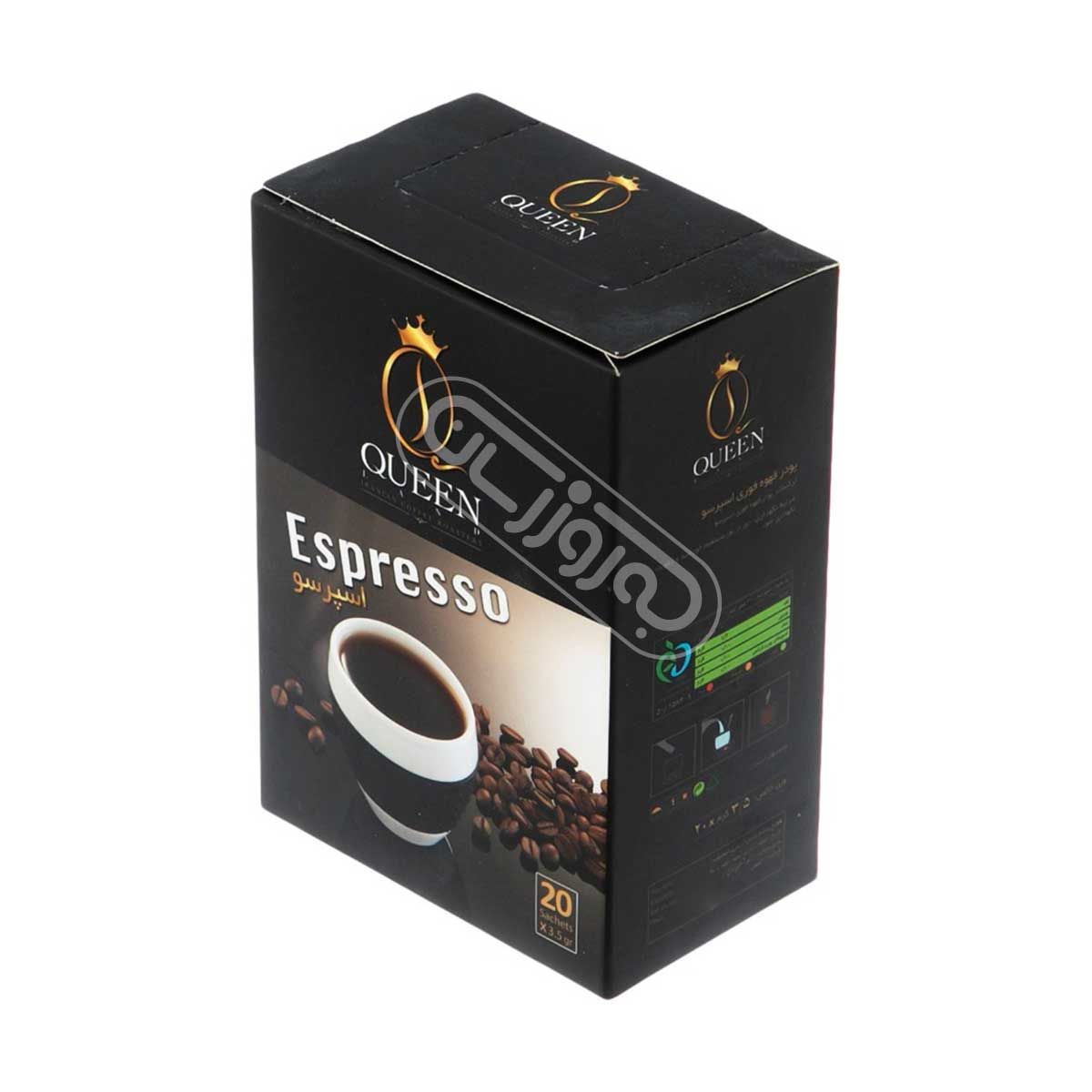 پودر قهوه فوری اسپرسو برند کوئین لند 100 گرمی 20 عددی