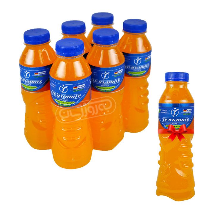 نوشیدنی ویتامینه ورزشی ایزوتونیک پرتقالی داینامین 500 سی سی باکس 6 عددی + 1 بطری هدیه