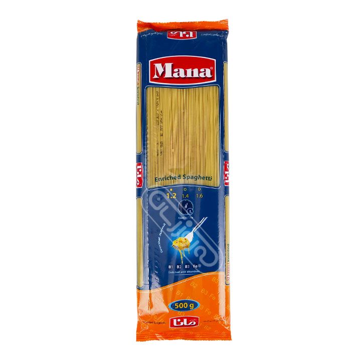 ماکارونی اسپاگتی فیبر گندم قطر 1.2 مانا 500 گرمی