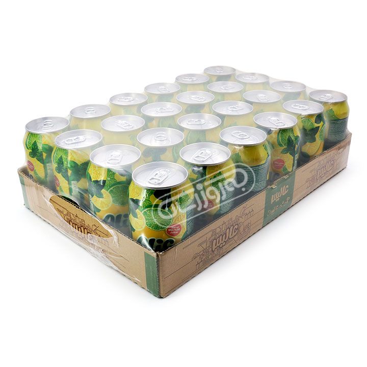نوشیدنی گازدار با طعم لیمو نعناع عالیس 330 سی سی باکس 24 عددی