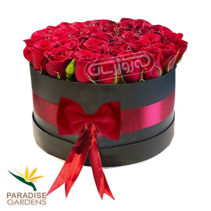 باکس گل رز قرمز پارادایس 40 شاخه ای