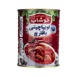 کنسرو لوبیا با قارچ خوشاب 350 گرمی