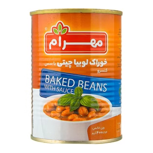 کنسرو لوبیا با سس گوجه فرنگی مهرام 400 گرمی