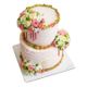 کیک خامه ای دو طبقه با تزیین گل های طبیعی شیرین کده یاس